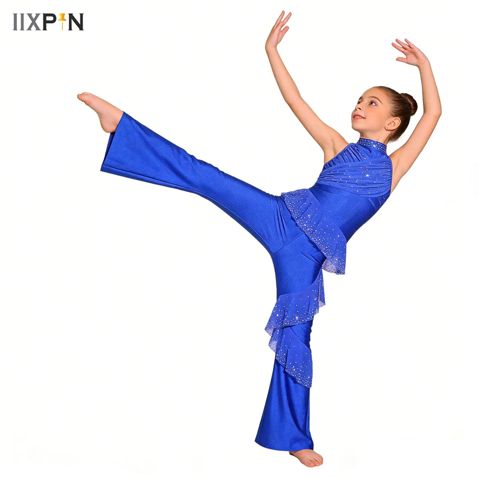 Rhinestone Banding Trim - Kids Girl Sleeveless Rhinestone Ballet Dance