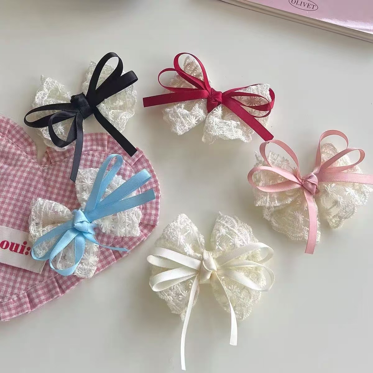 2Pcs Elegant Lace Bow Hairpins - Lace Ribbon Trim recension och pris