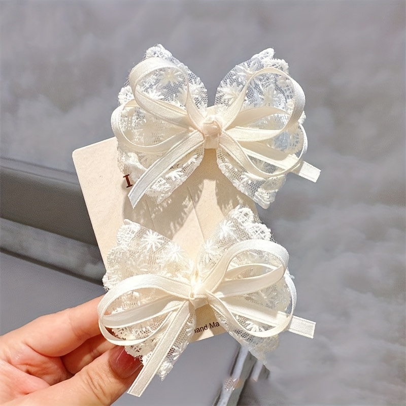 2Pcs Elegant Lace Bow Hairpins - Lace Ribbon Trim recension och pris