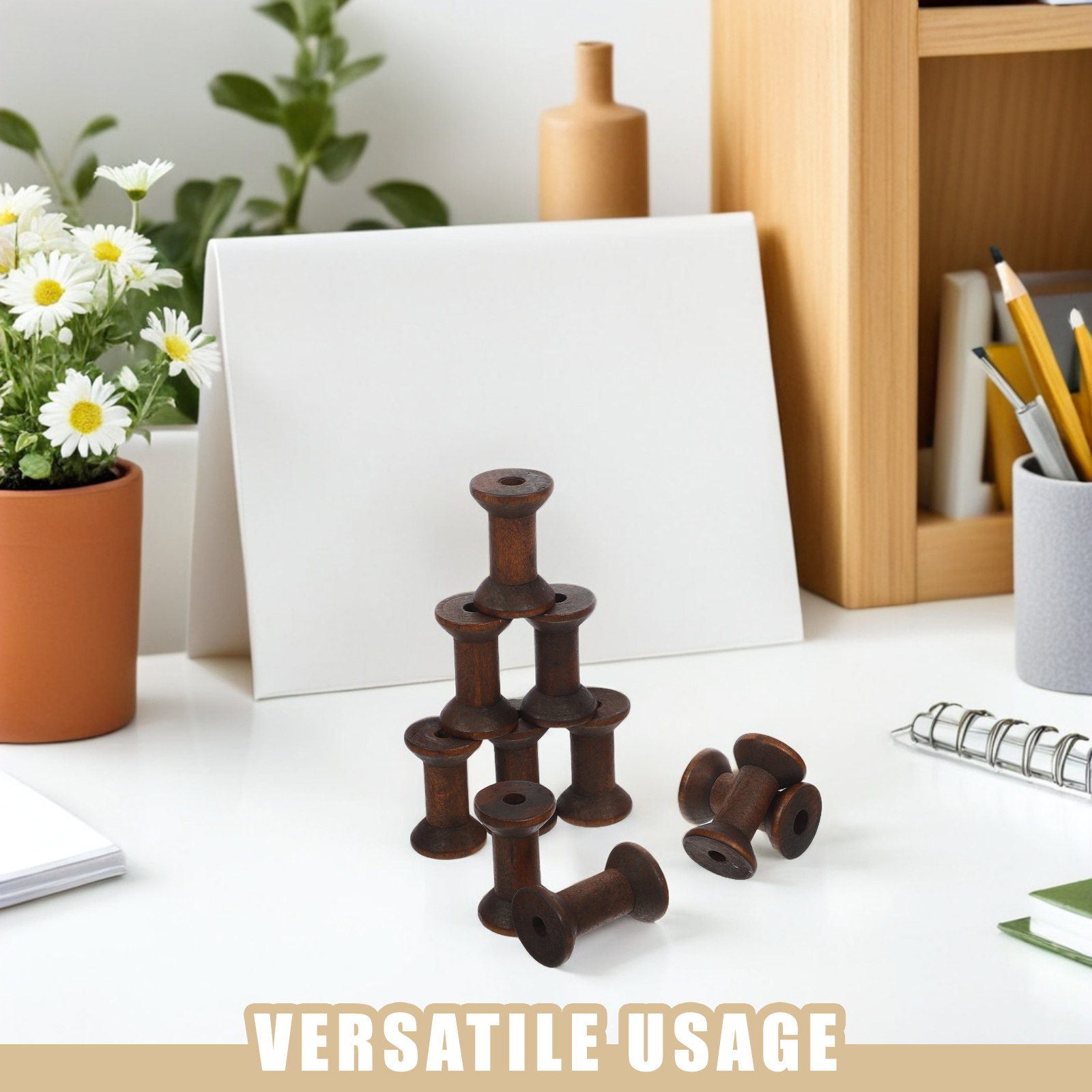 10Pcs Vintage Wooden Spools Na - Organza Ribbon Spool recension och pris