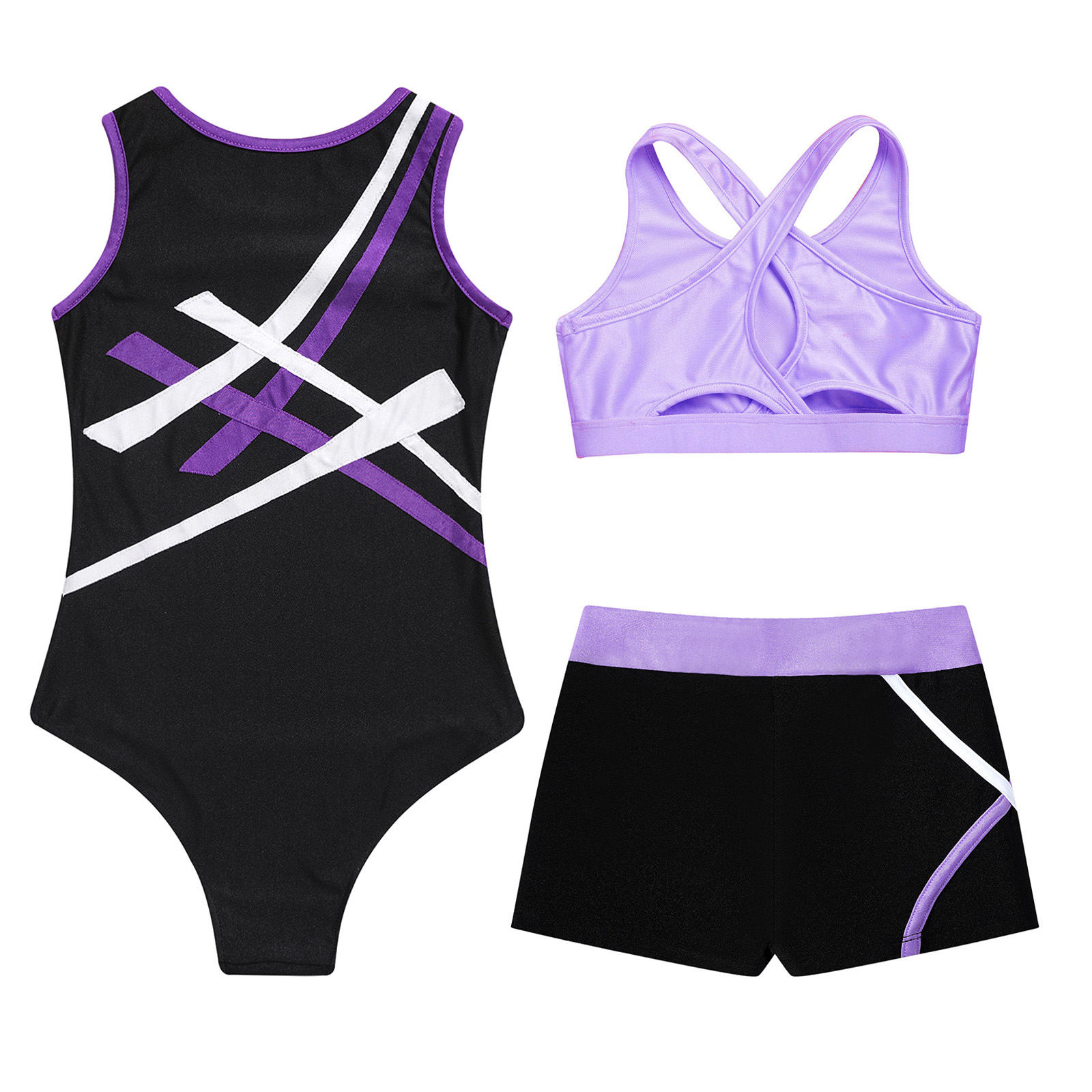 Kids Girls Sleeveless Gymnasti - Rhinestone Banding Trim recension och pris
