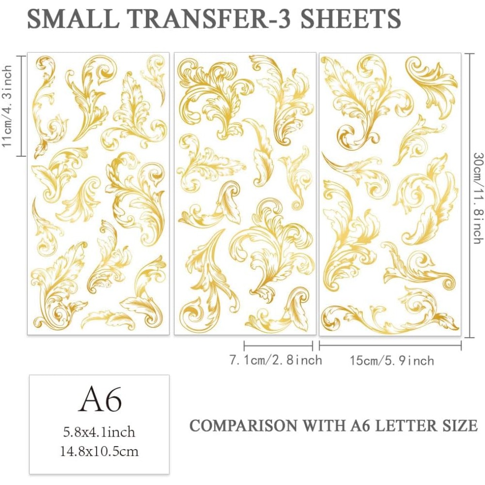 3pcs/Set Damask Rub on Transfe - Embellishment Crafts recension och pris