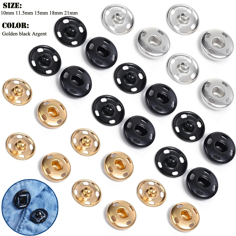 10/50 Set 8-10mm Metal Sew-on  - Iron On Stud Set recension och pris