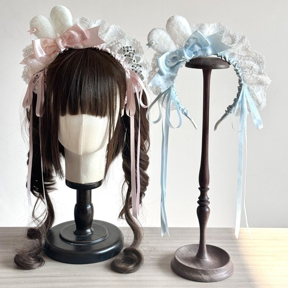 New Polka Dot Bow Bunny Ear He - Lace Ribbon Trim recension och pris